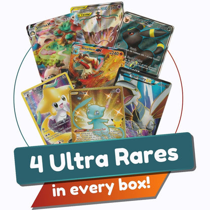 Ultra Rare Premium Bundle | 100+ Authentic Pokemon Cards | 4x Ultra Rare Guaranteed | Legendary, VSTAR, VMAX, V, GX, or EX | Bonus 40x Holos or Rares | SS Deck Box