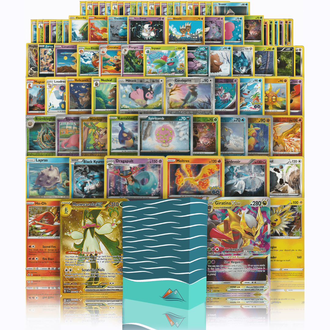 Ultra Rare Deluxe Pack | 100+ Authentic Cards | 2x Ultra Rare Guaranteed | EX, MEGA, V, VSTAR, VMAX, ILLUSTRATION | SS Deck Box